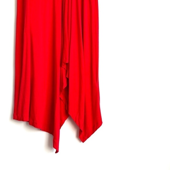 Michael Kors Flowy Red Asymmetrical Midi Skirt - Extra Small - Picture 9 of 11